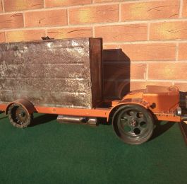 Custom truck - heading to be a Darby & Jones pieces. Old ammo box, with the truck painted in a beautiful sparkling dark orange.  : Click Here To View Larger Image